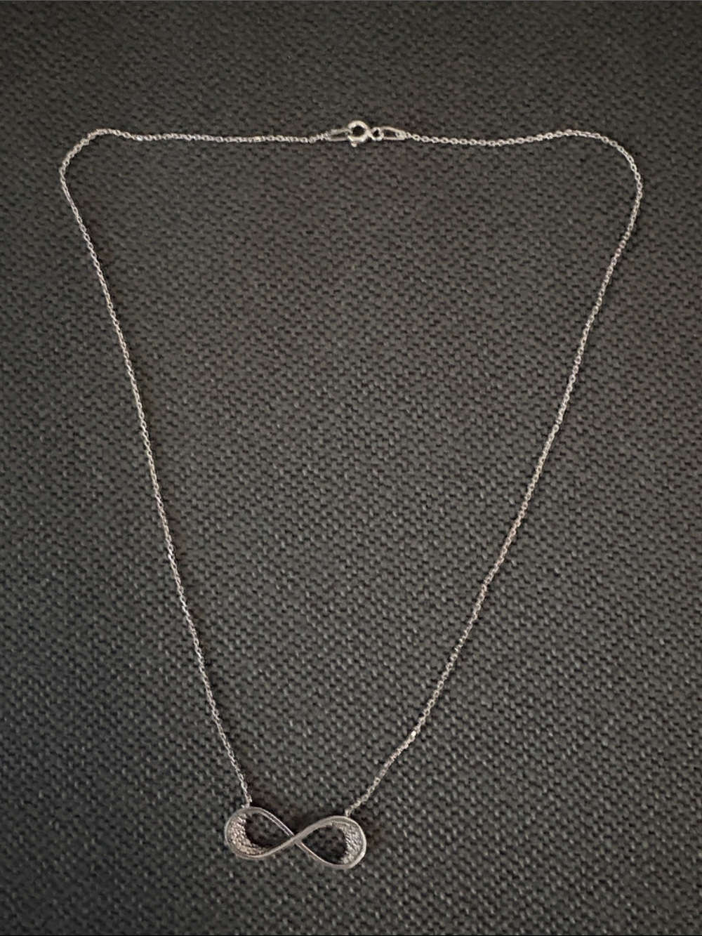 Silver Infinity Pendant Necklace with Sparkle Accents